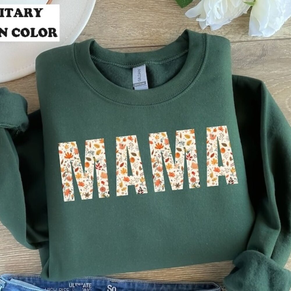 Mama Leaves Fall Sweatshirt Cute Mama Crewneck Cozy Thanksgiving Pullover 05